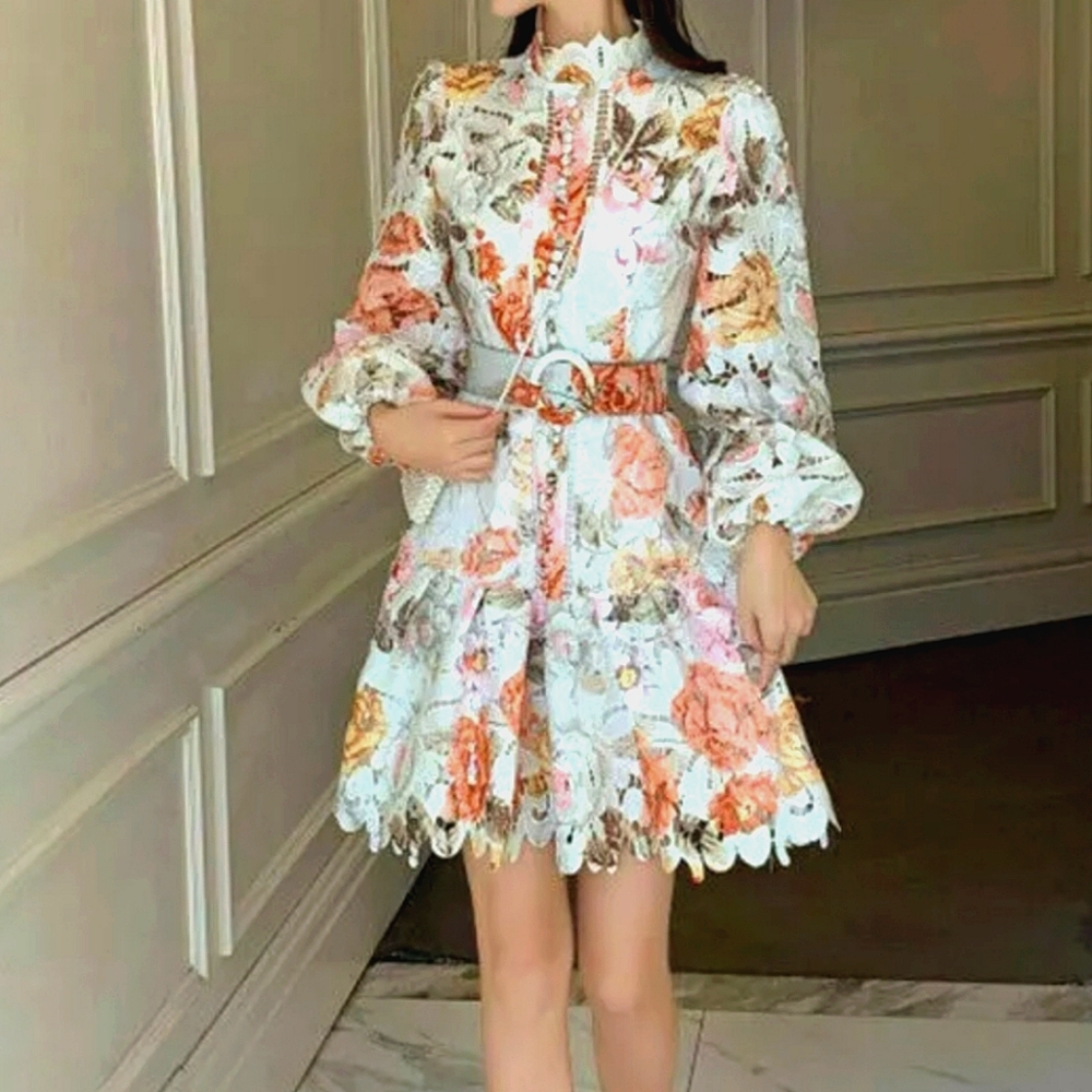 Embroidered full sleeve dress